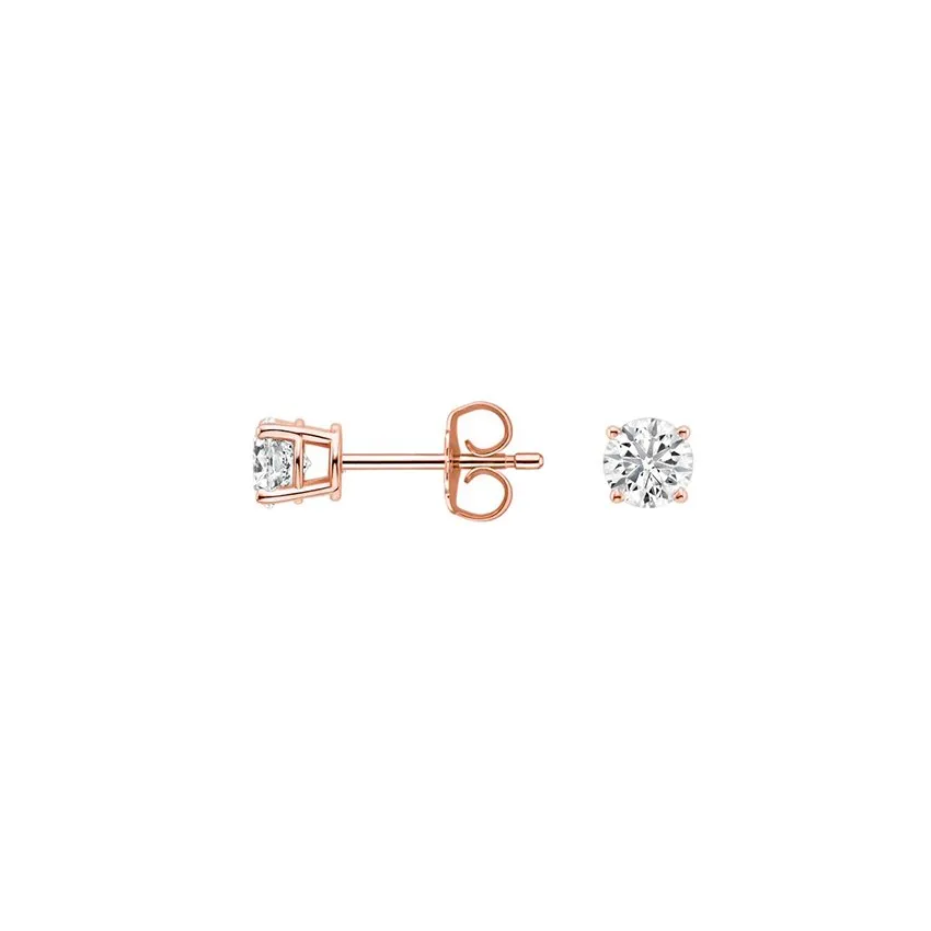 0.10CTW Four Prong Round Diamond Stud Earrings - SE010