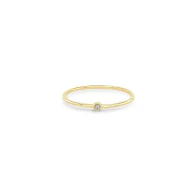 14k Diamond Bezel Thin Band Ring