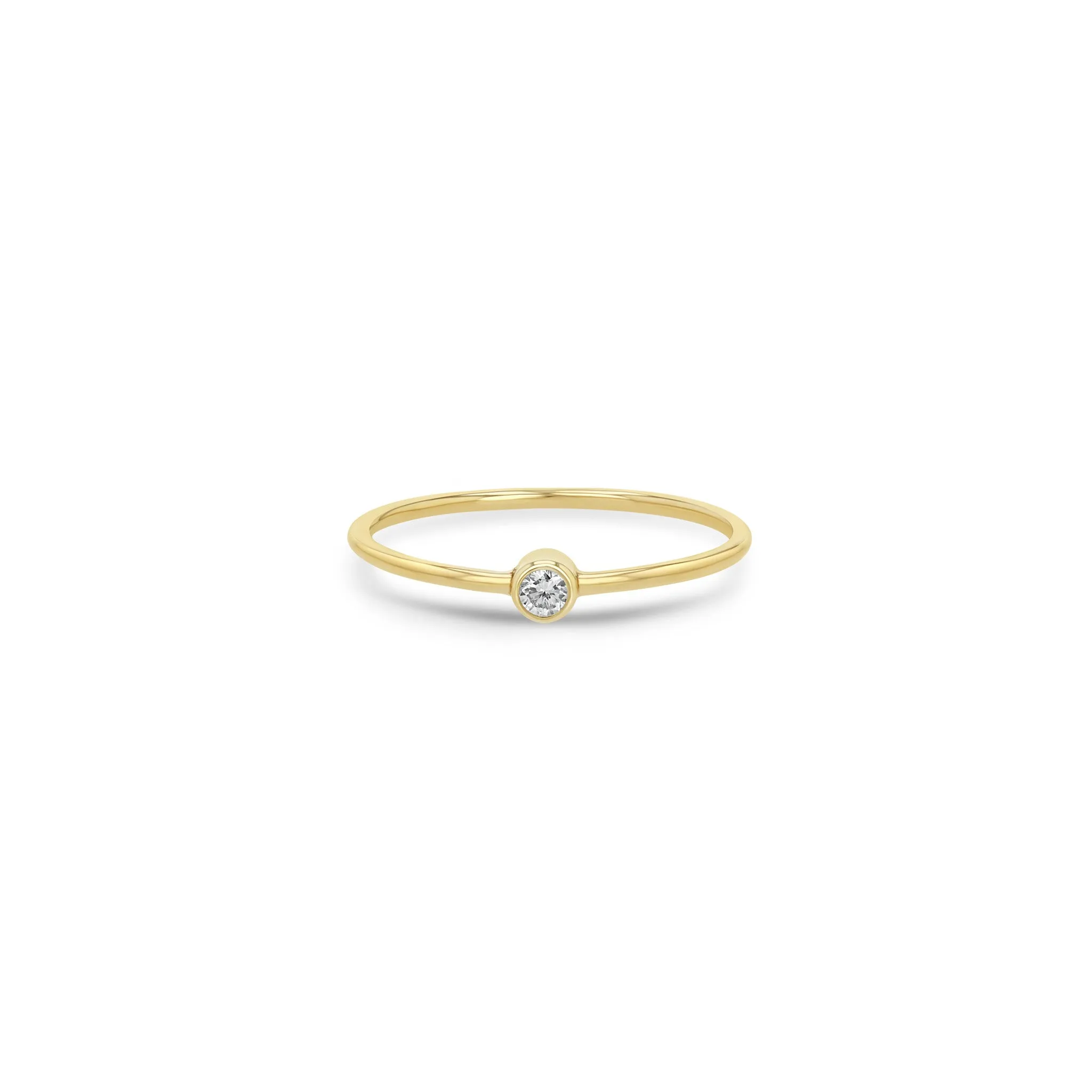 14k Diamond Bezel Thin Band Ring