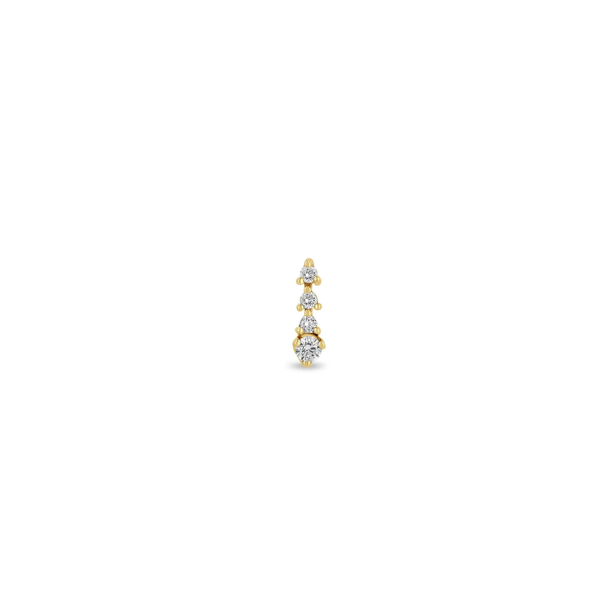 14k Prong Diamond Short Tennis Drop Earrings