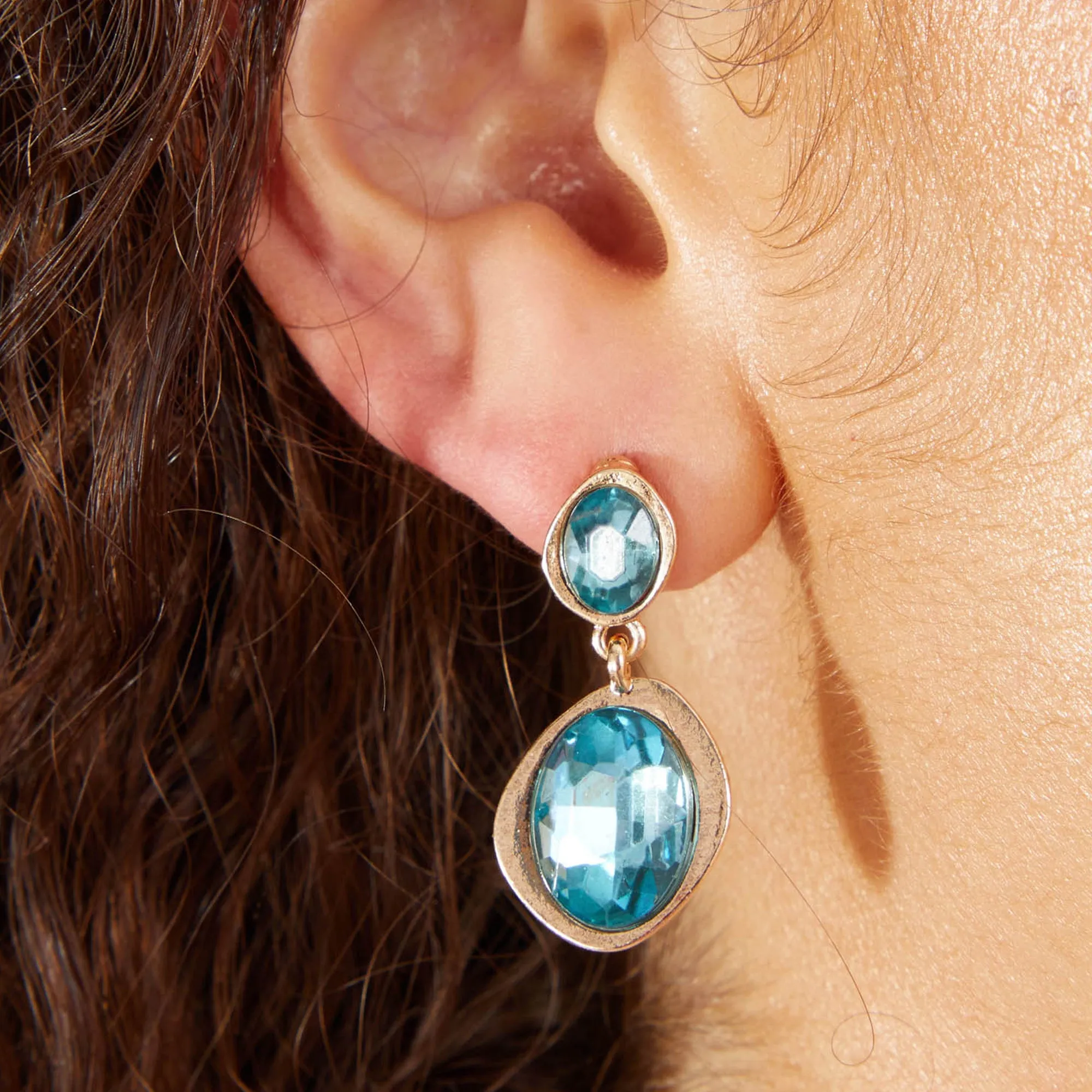 Accessorize London Women's Irregular Gem Drop Earrings