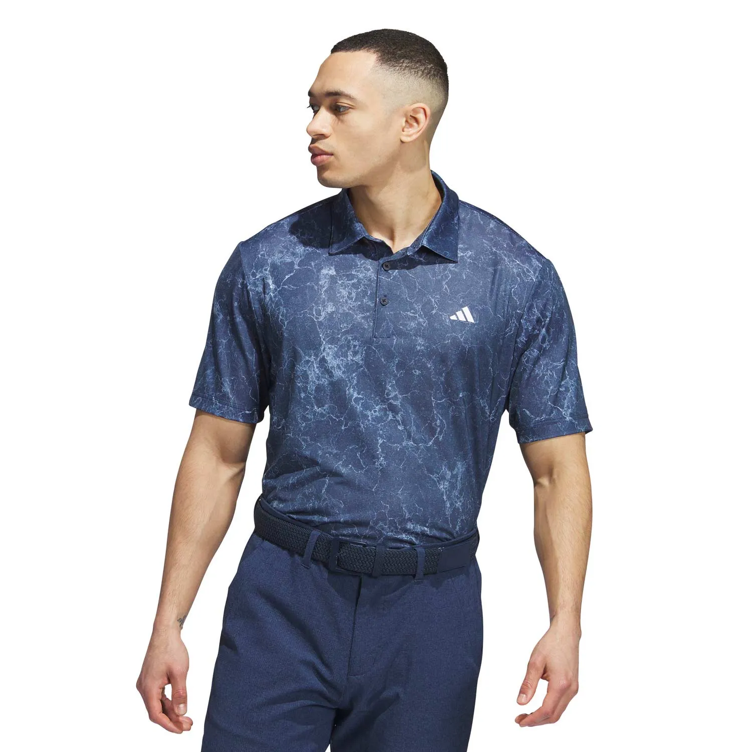 adidas Golf Ultimate365 Sun Energy Print Polo - Collegiate Navy