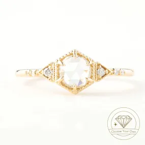 Agatha Round Rose Cut Diamond Ring (Choose your own diamond)