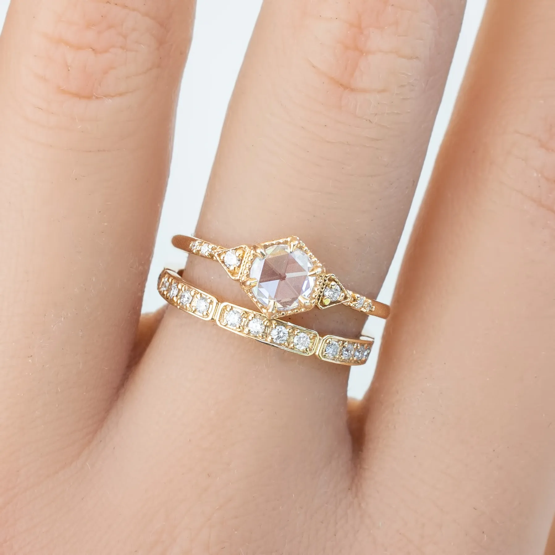 Agatha Round Rose Cut Diamond Ring (Choose your own diamond)