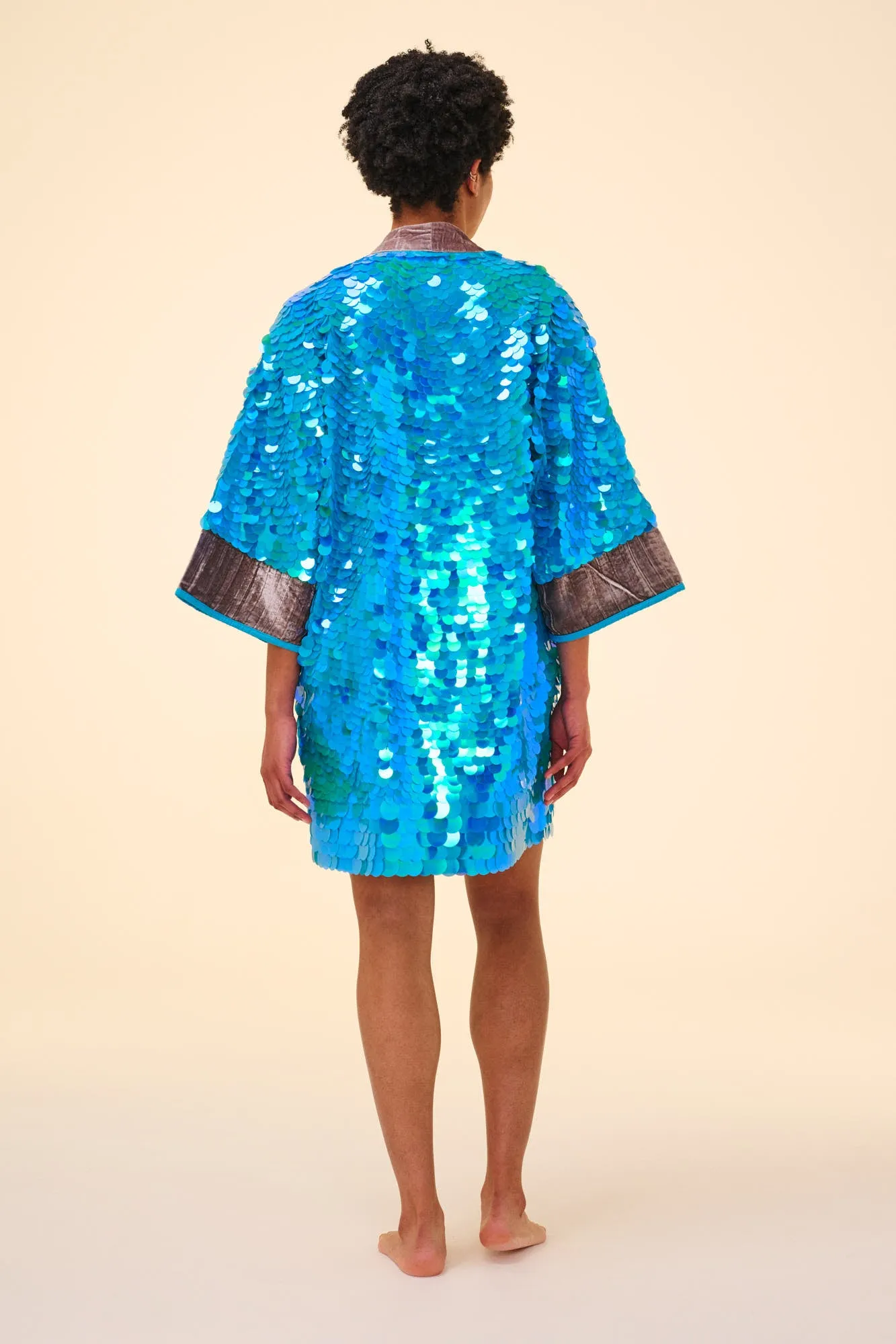 AGNES SEQUIN ROBE - SKY