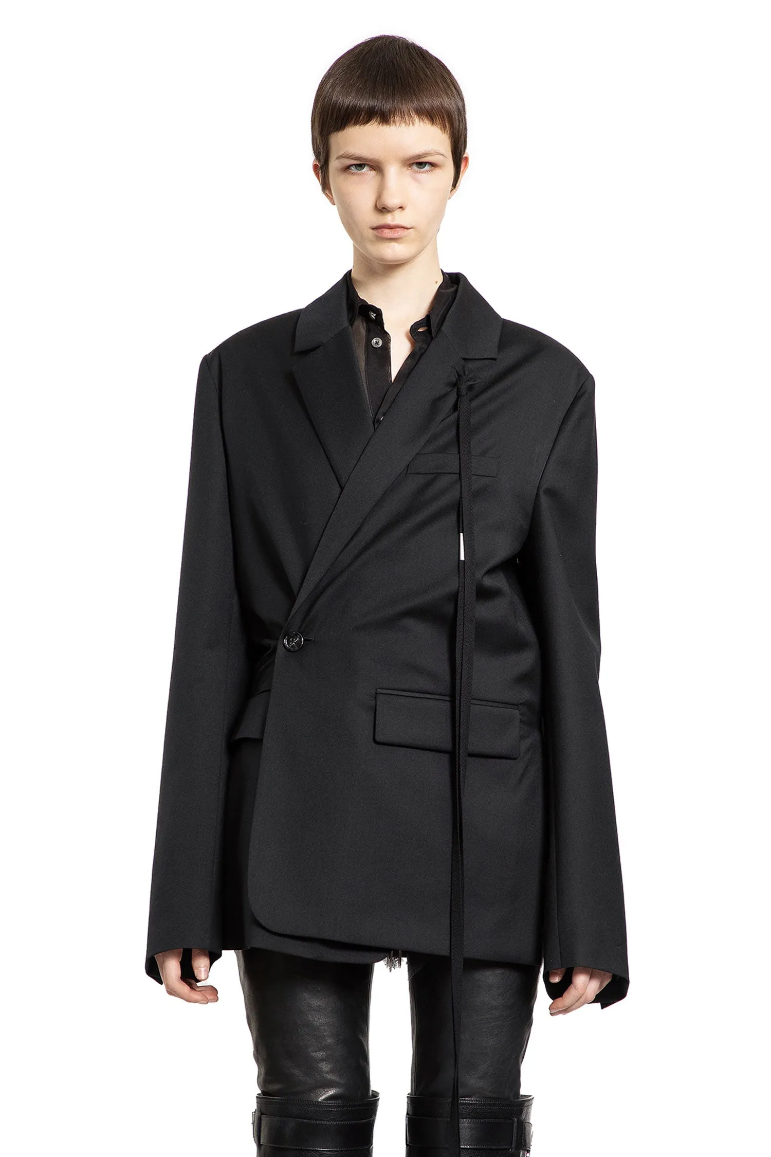 ANN DEMEULEMEESTER WOMAN BLACK BLAZERS