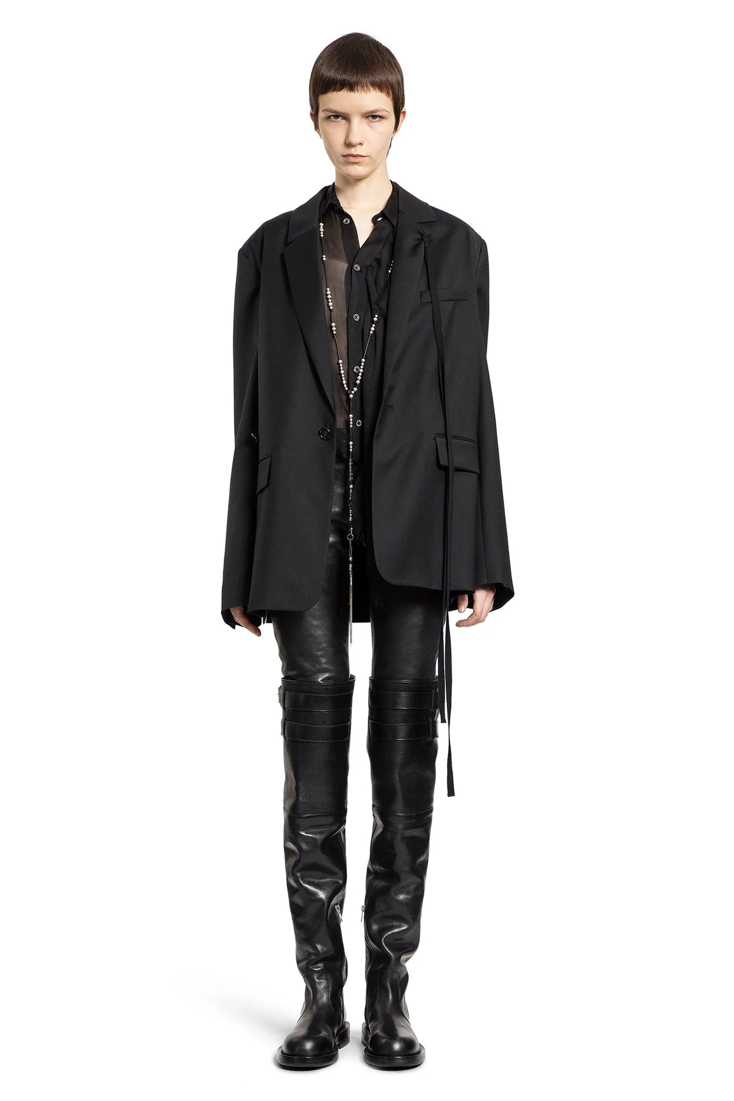 ANN DEMEULEMEESTER WOMAN BLACK BLAZERS