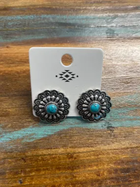 Antique Turq Stone Stud Earrings