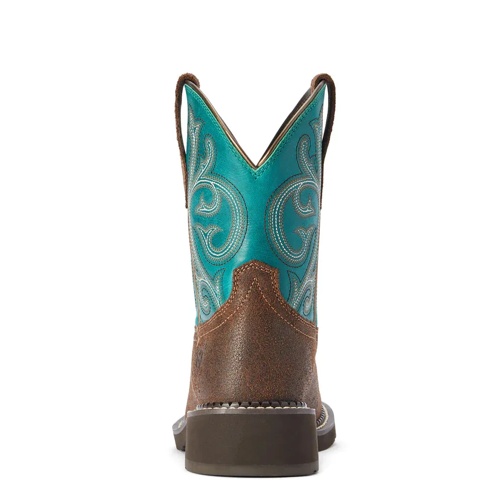 Ariat Womens Fatbaby Heritage Worn Hickory/Shamrock