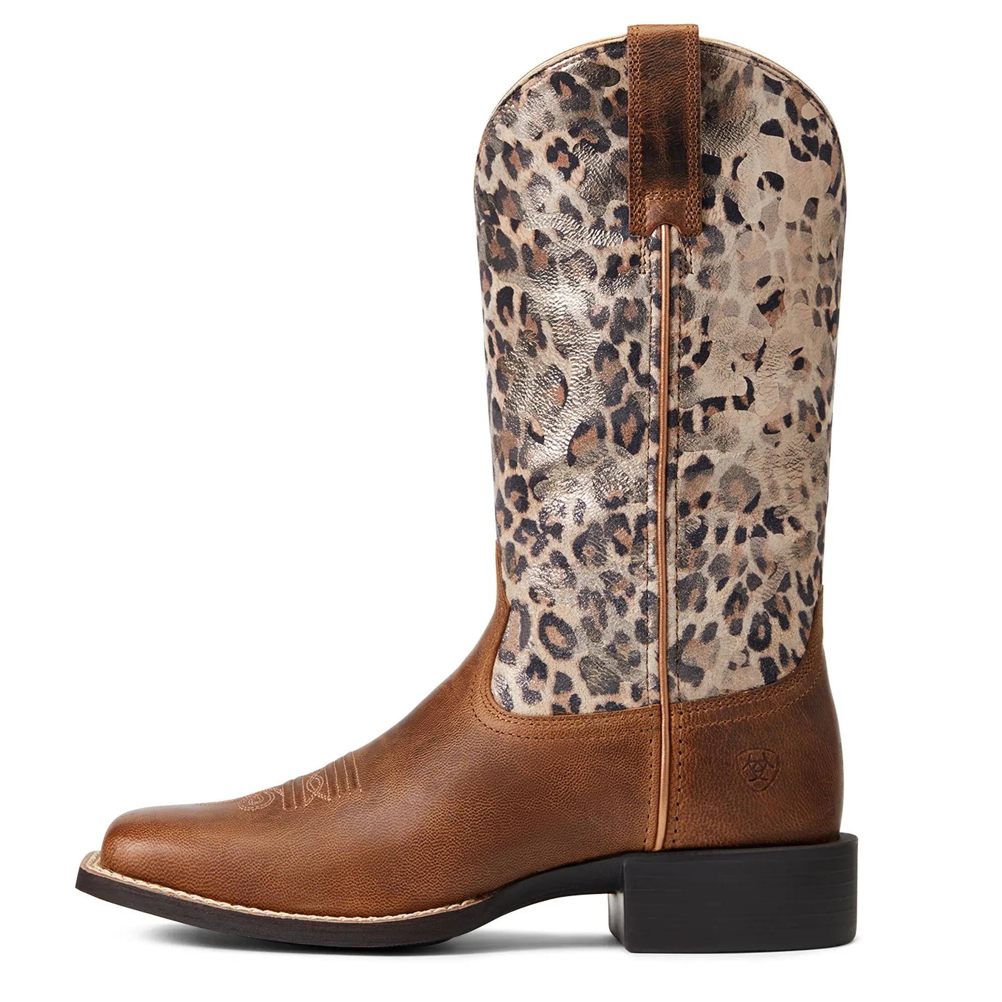 Ariat Womens Round Up WST - Pearl Brown/Metallic Leopard