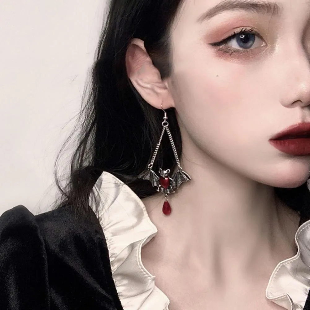 Bejeweled Vampire Bat Earrings