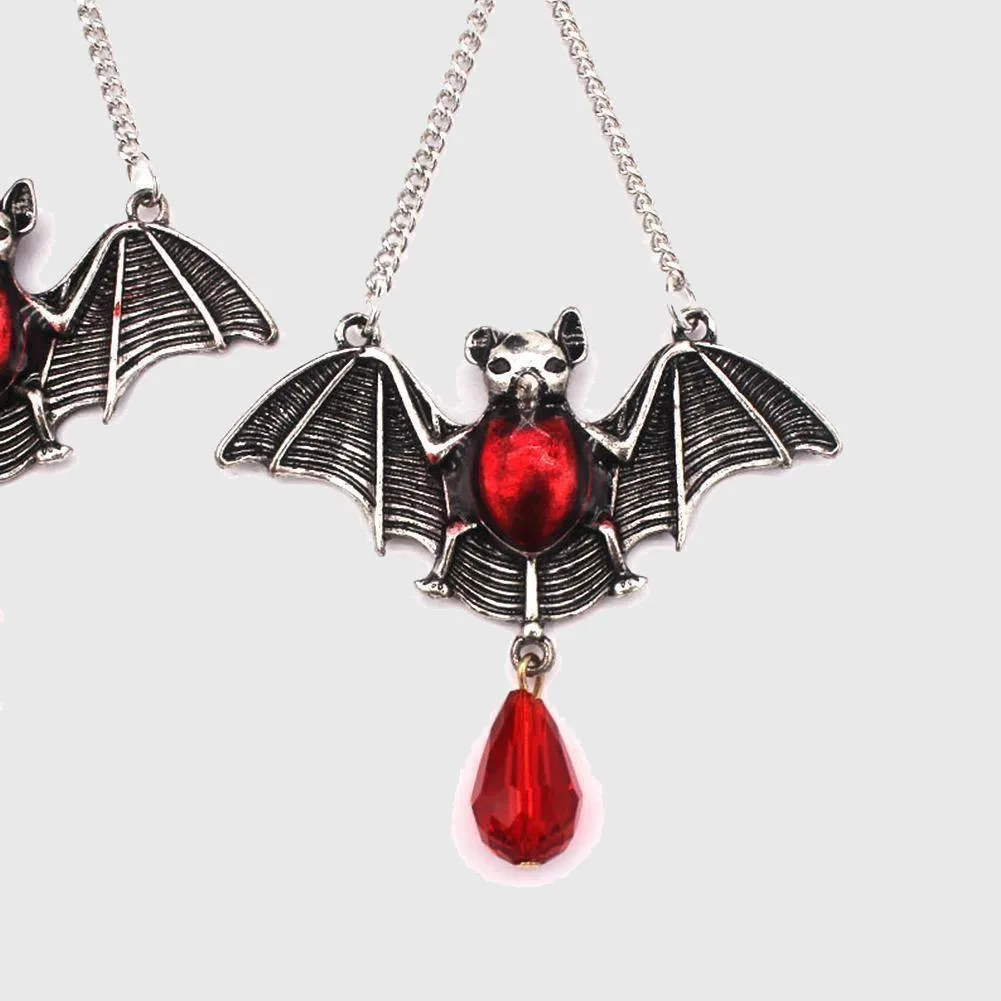 Bejeweled Vampire Bat Earrings