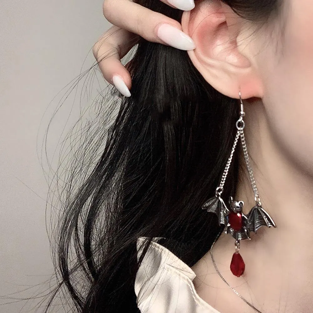 Bejeweled Vampire Bat Earrings