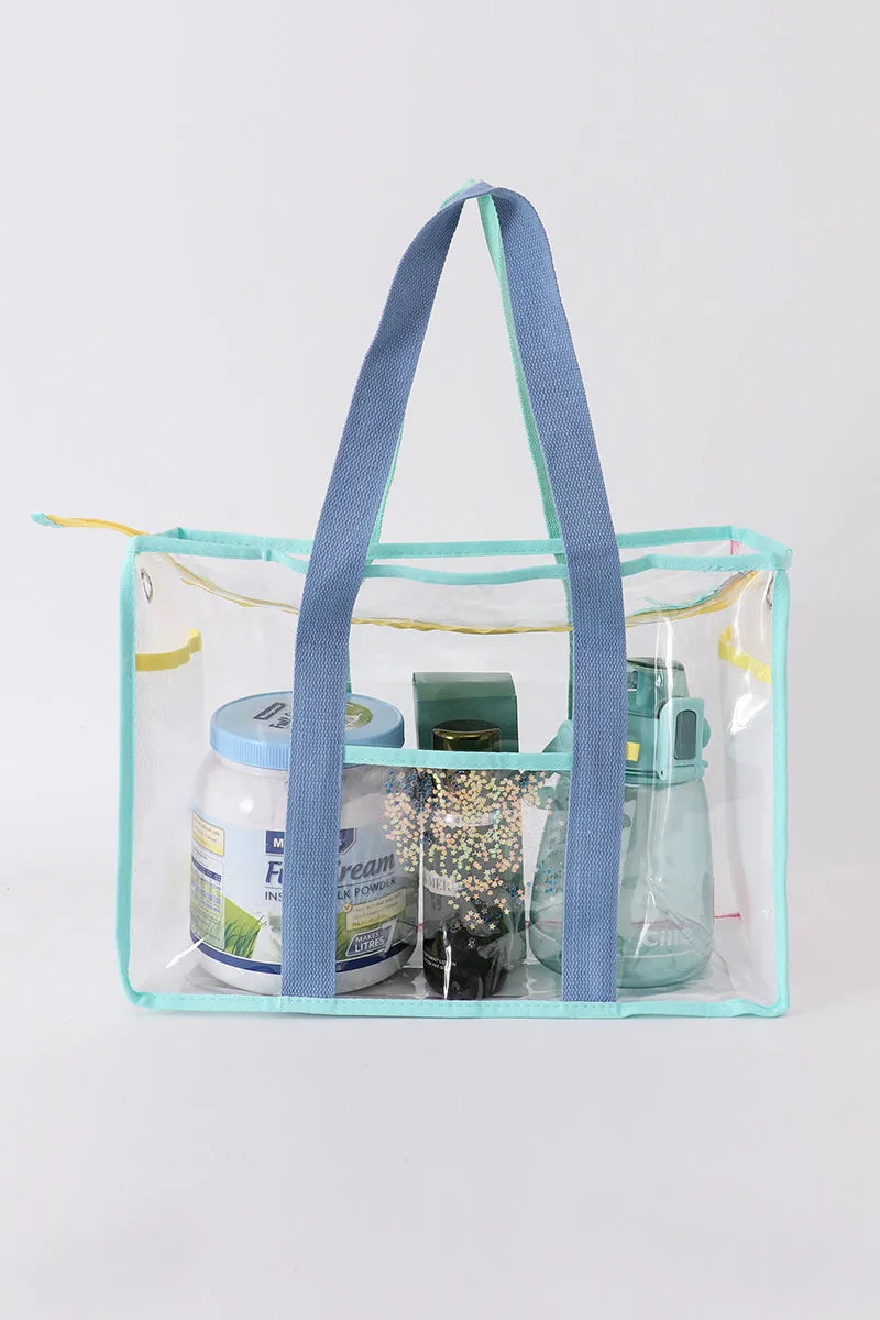 Blue clear waterproof beach travel bag