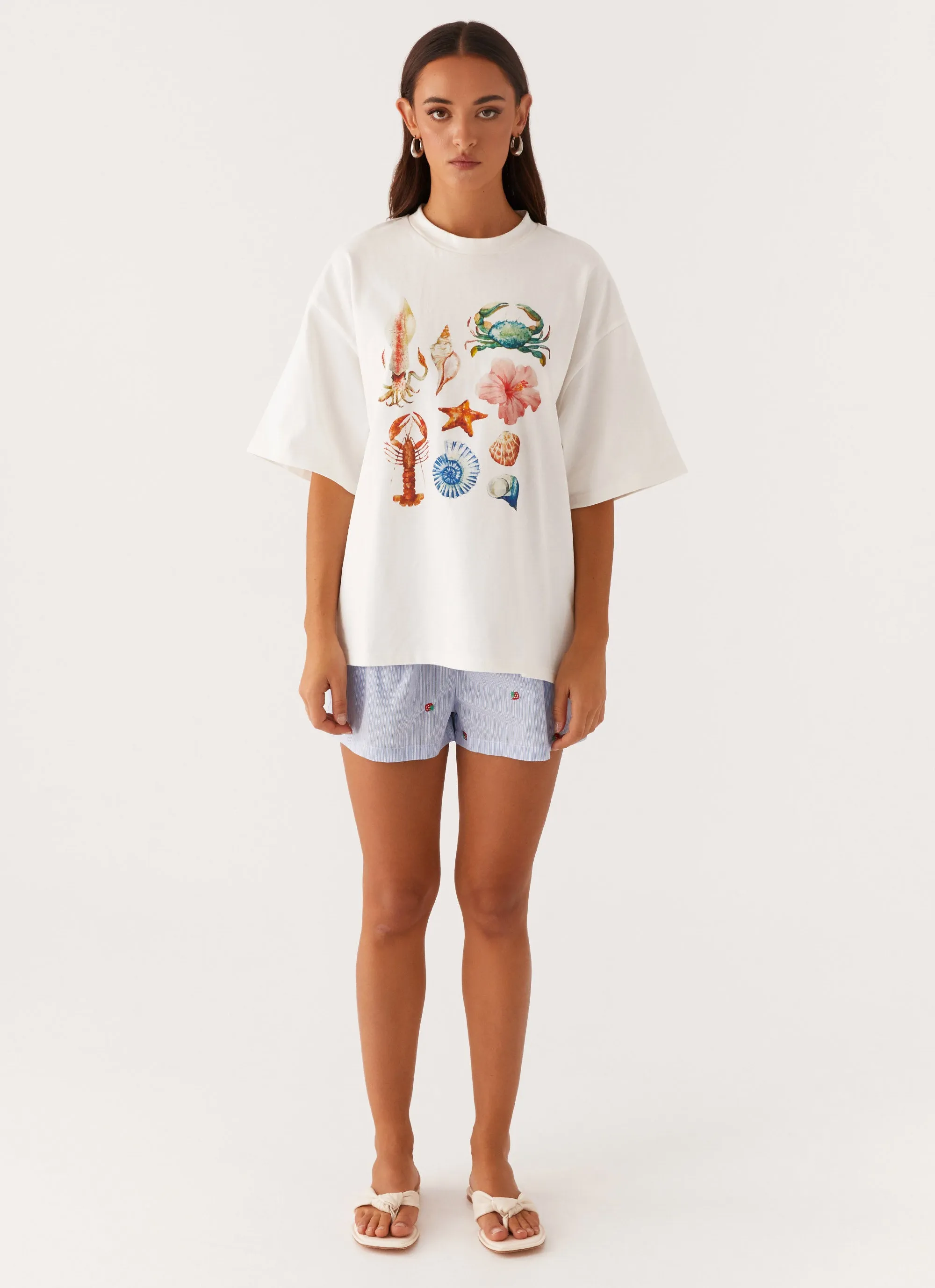 Born to Have Fun Oversized Tee - White