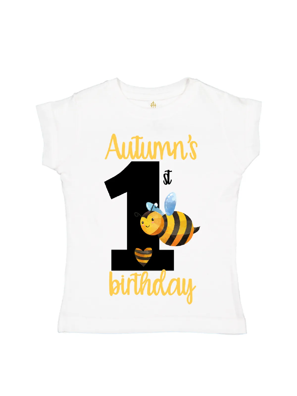 Bumble Bee & Hearts Personalized Shirt - White & Black