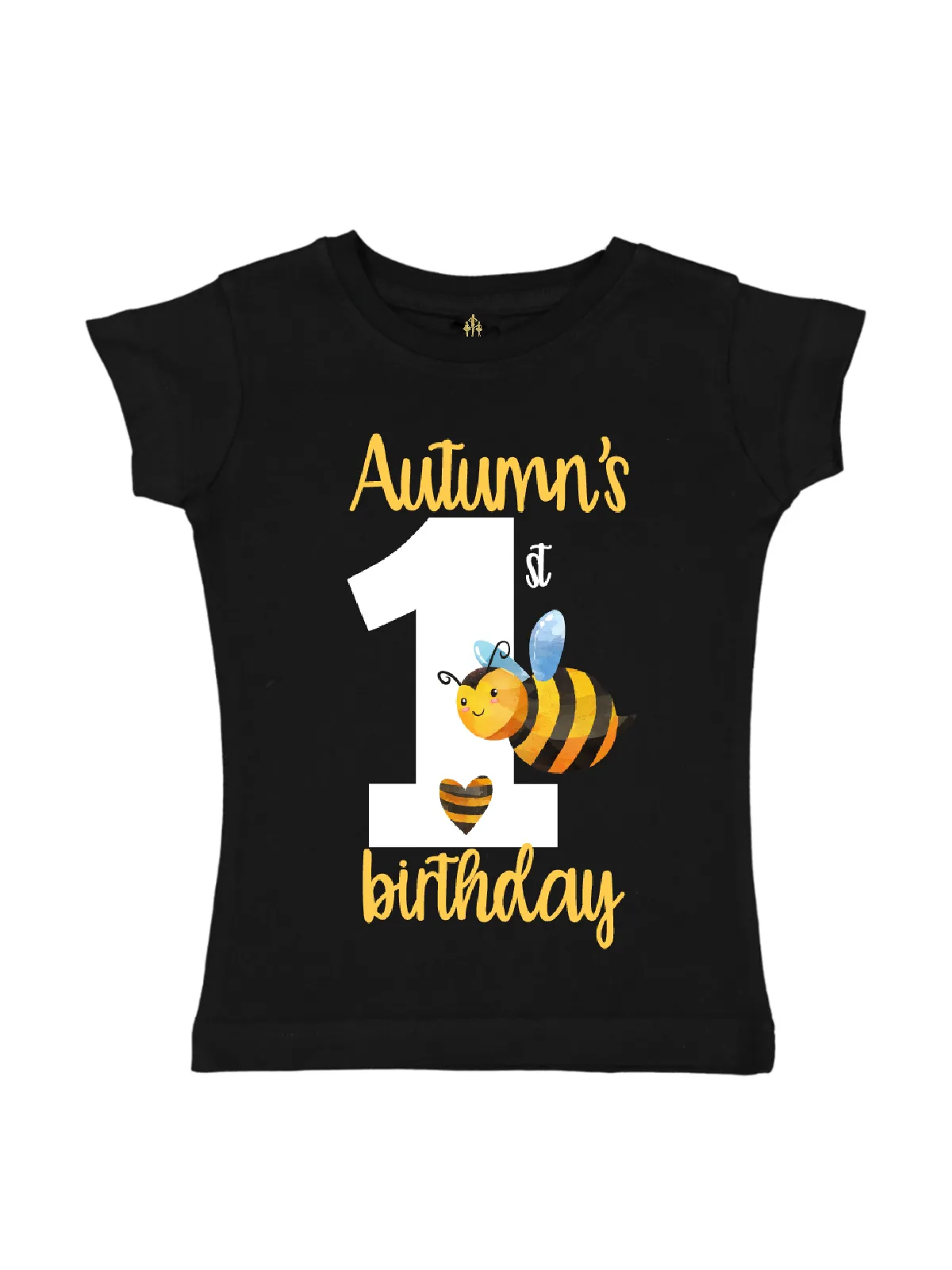 Bumble Bee & Hearts Personalized Shirt - White & Black