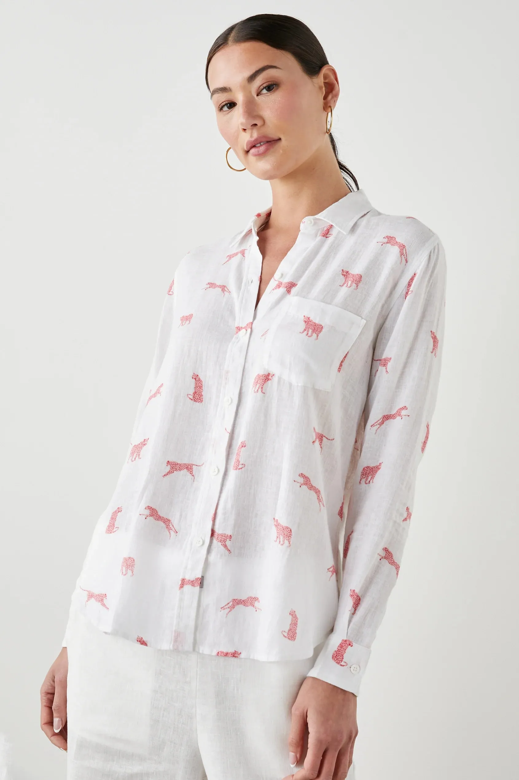 CHARLI SHIRT (ROSE LEOPARD) - RAILS