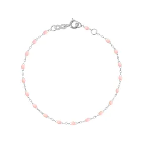 Classic Gigi Baby Pink bracelet, White Gold, 6.7"