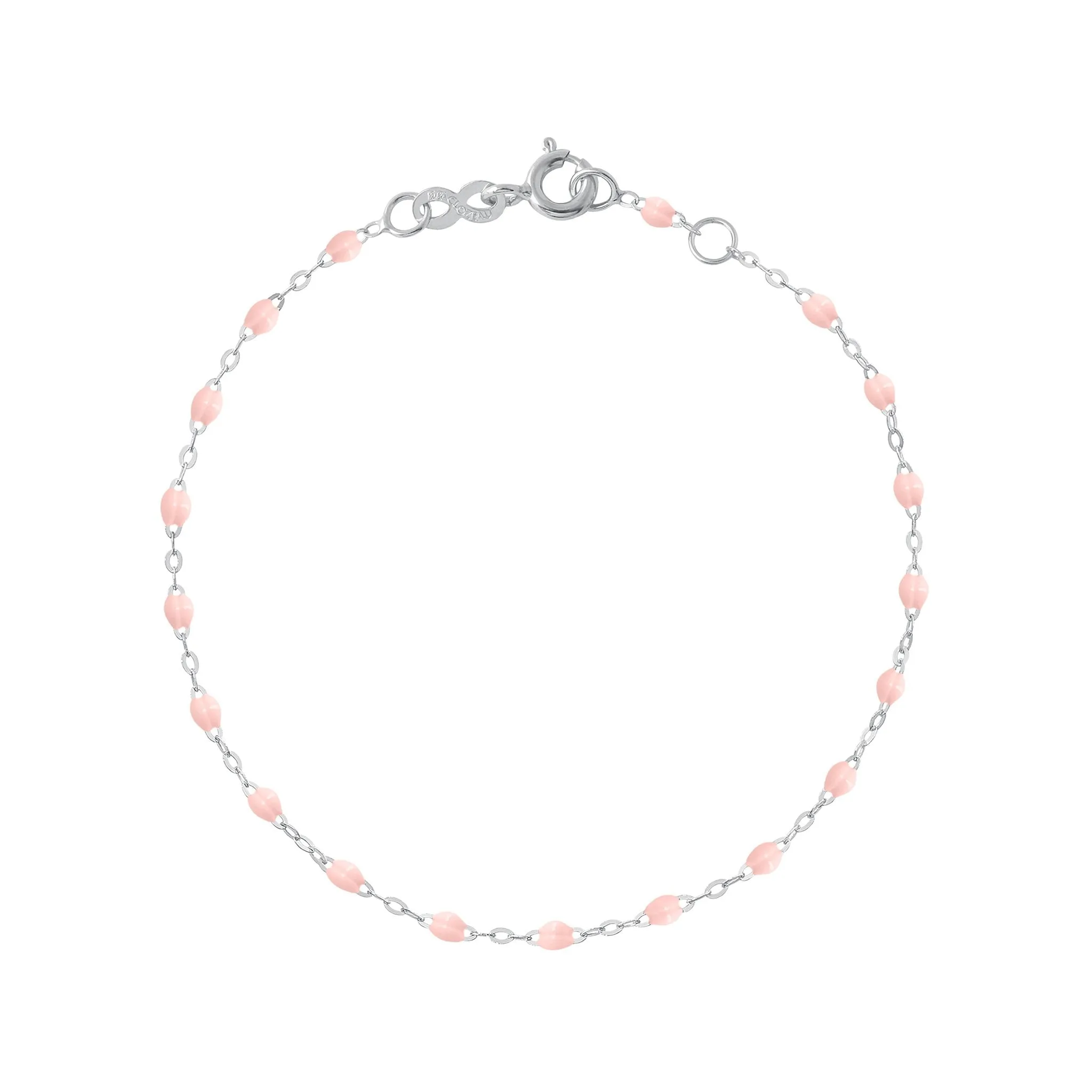 Classic Gigi Baby Pink bracelet, White Gold, 6.7"