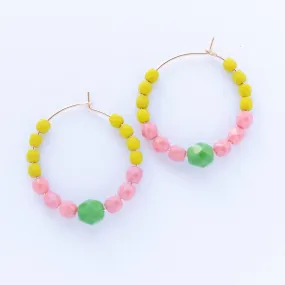 Colorful Beaded Hoops