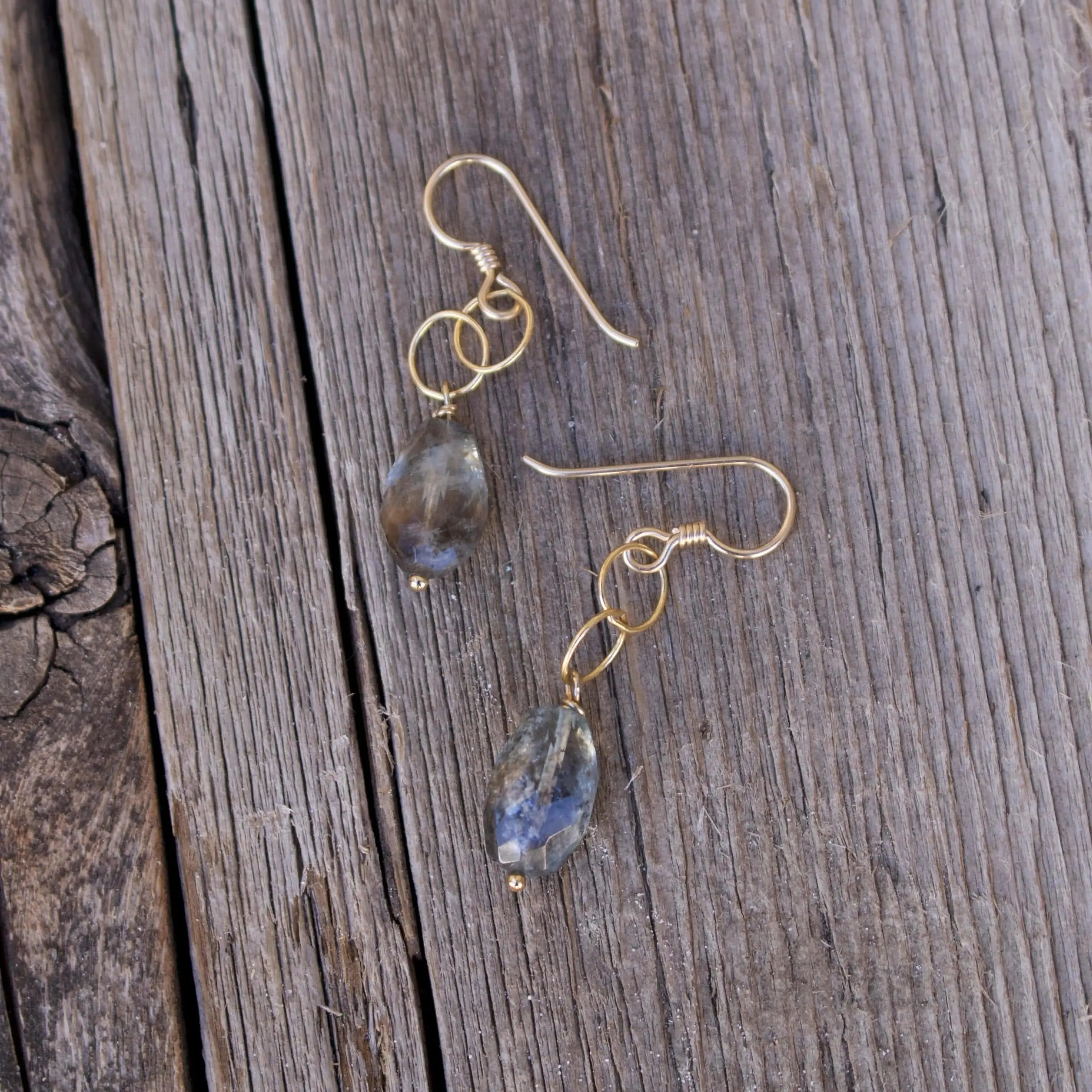 Copper Aquamarine Earrings