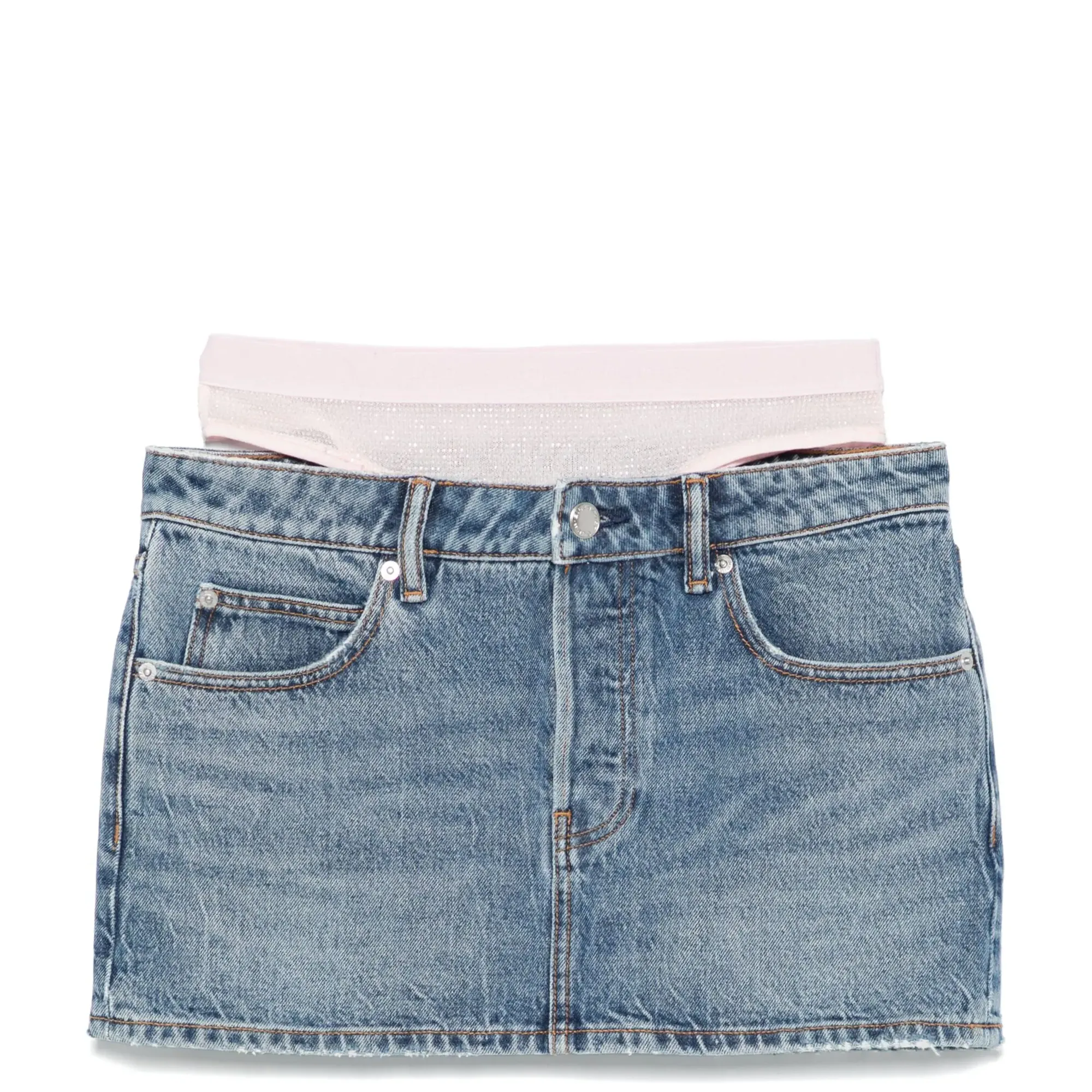 Crystal Hotfix Pre-Styled Denim Miniskirt