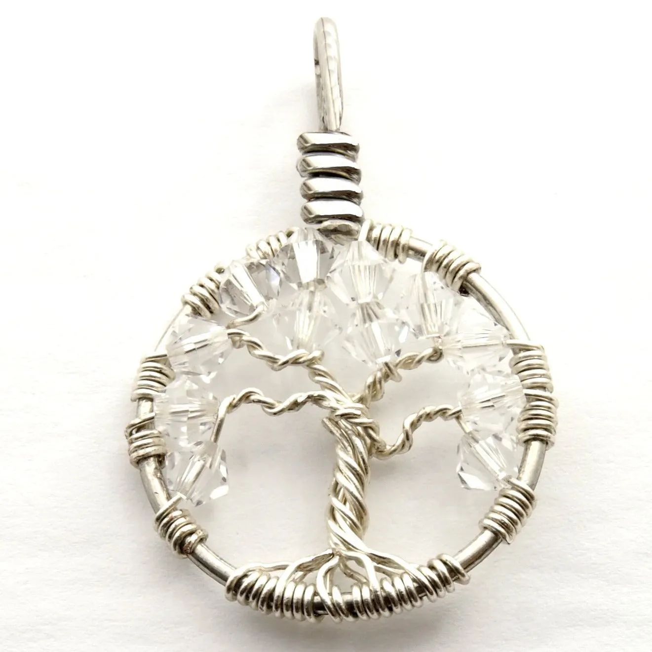 Crystal Tree of Life Pendant ~ April Birthstone