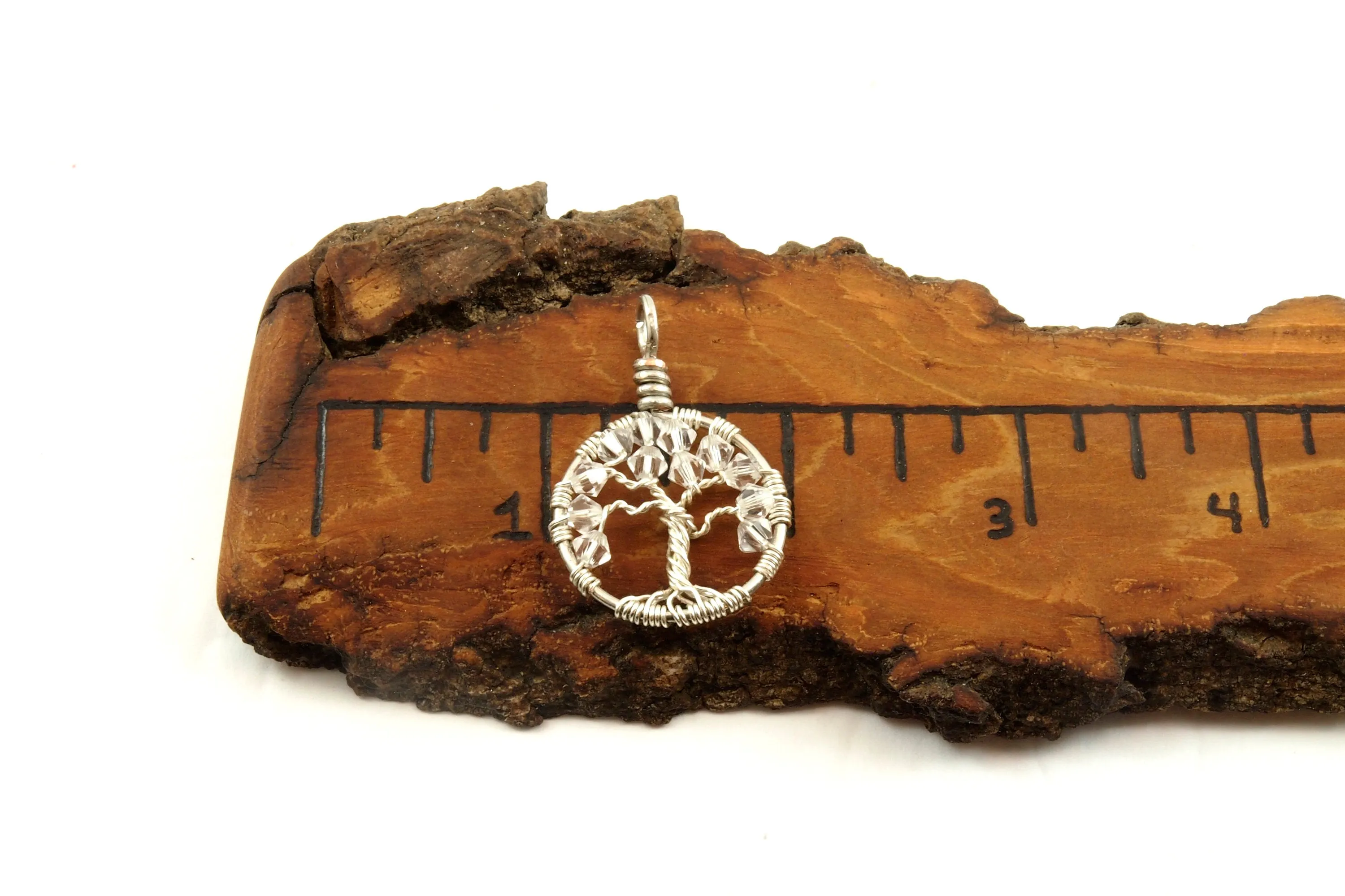 Crystal Tree of Life Pendant ~ April Birthstone