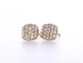 Cushion Pave Diamond Earring (0.20Ctw)