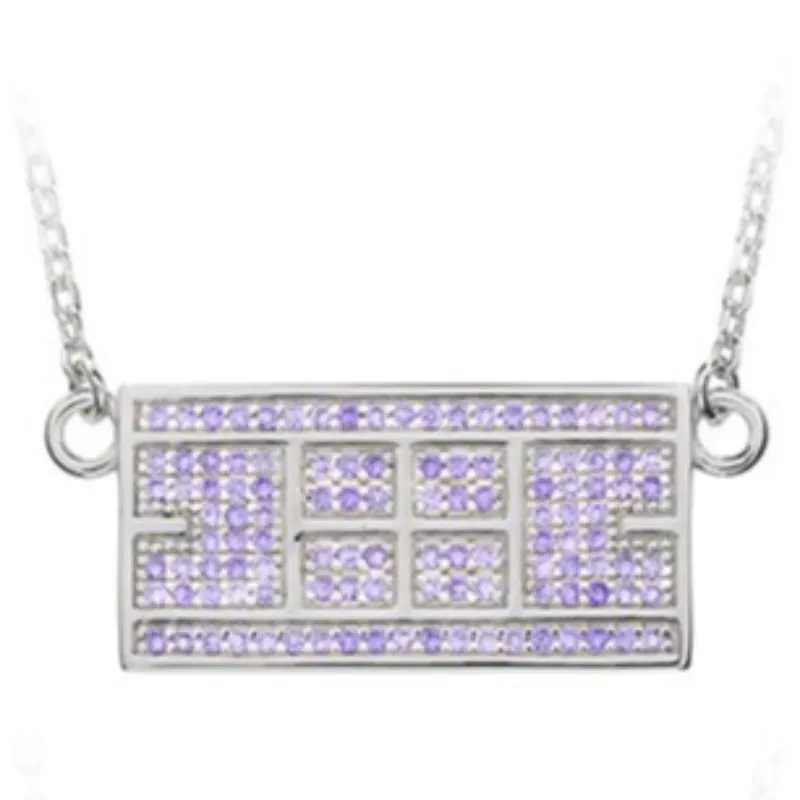 CZ Tennis Court Necklace Medium Rhodium