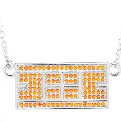 CZ Tennis Court Necklace Medium Rhodium