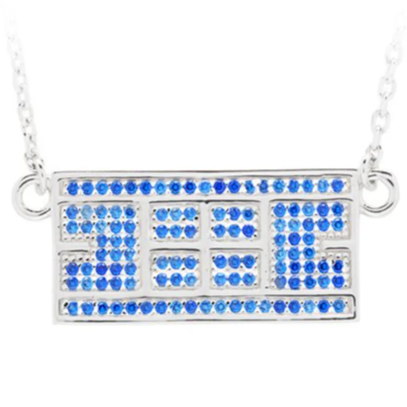 CZ Tennis Court Necklace Medium Rhodium