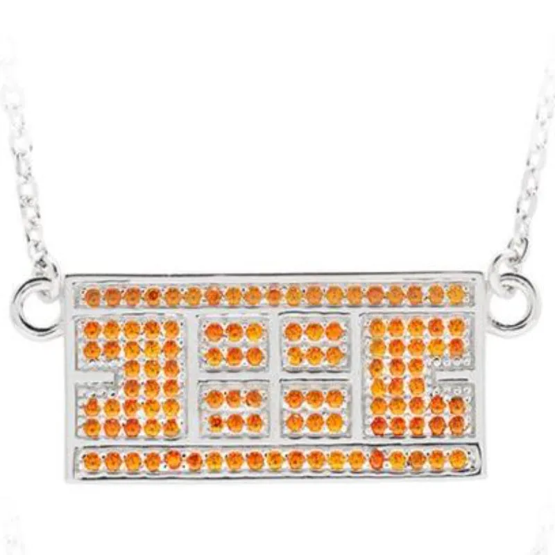 CZ Tennis Court Necklace Medium Rhodium