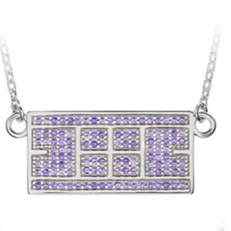 CZ Tennis Court Necklace Medium Rhodium