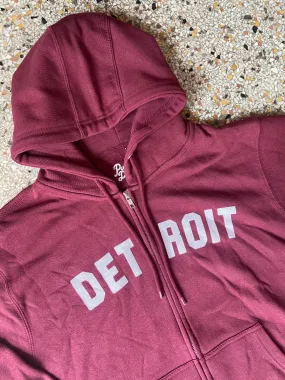 Detroit Classic Tri-Blend Zip Hoodie / White   Cabernet / Unisex