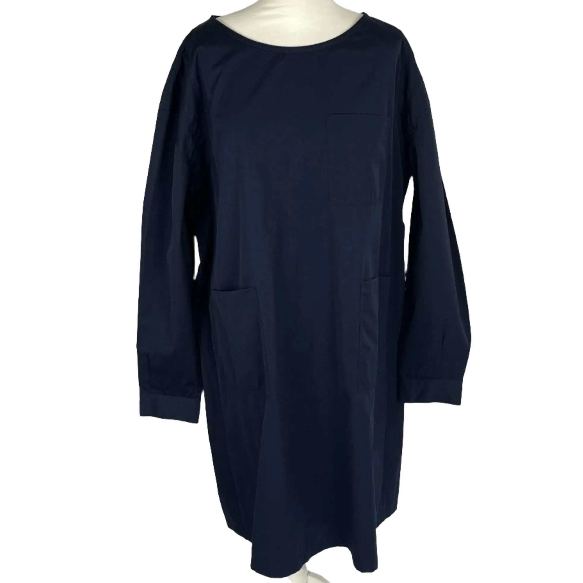 Dries Van Noten Navy Cotton Oversized Tunic Dress M/L/XL