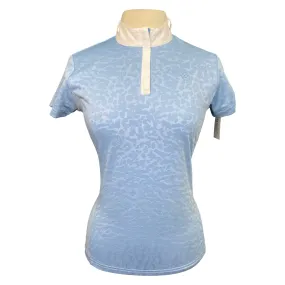 Dublin Lace Vented Short Sleeve Show Shirt in Powder Blue - Women's Medium