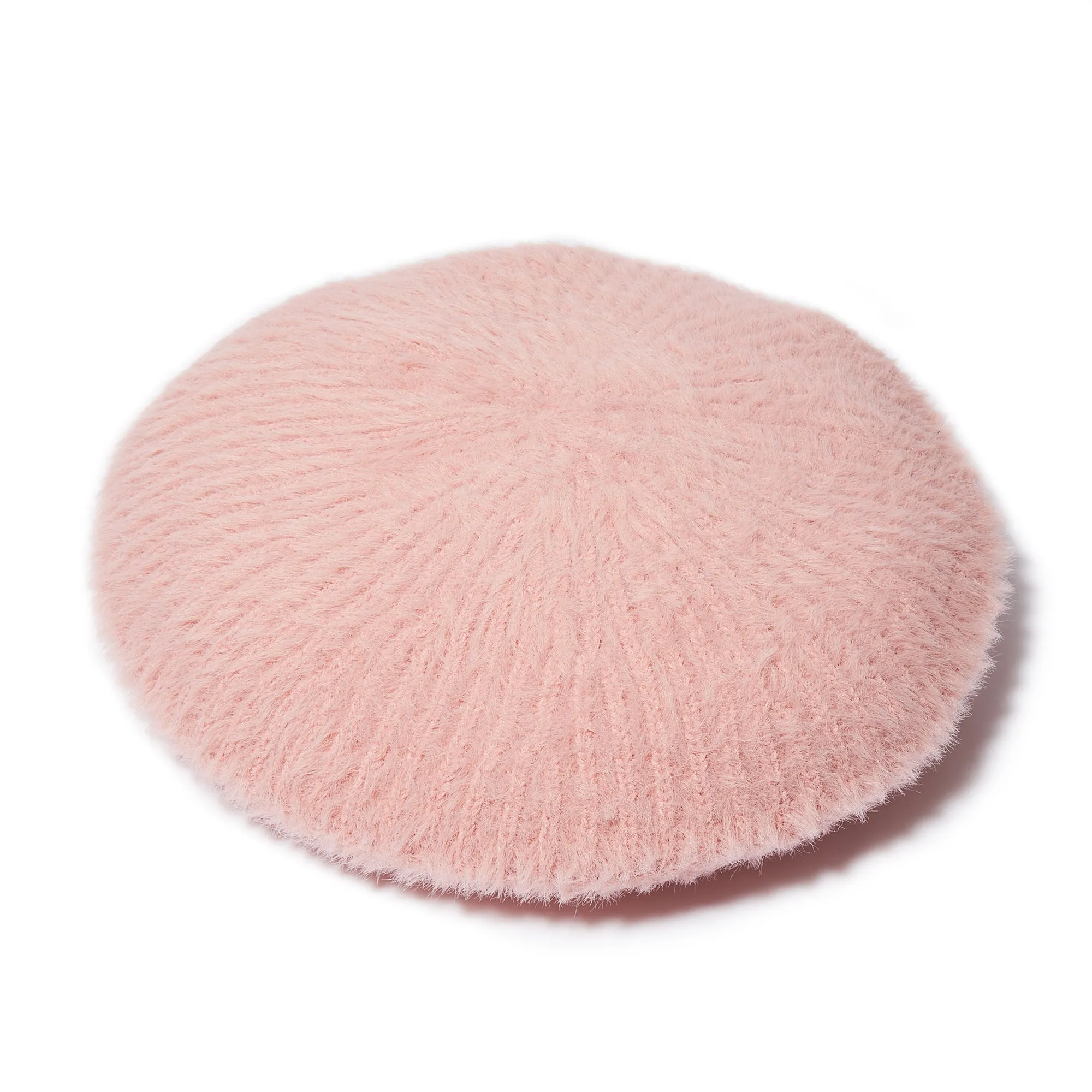 DUSTY ROSE FAUX ANGORA KNIT BERET