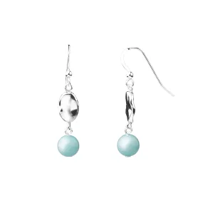 Earring | Hammered | Tiffany Blue Agate