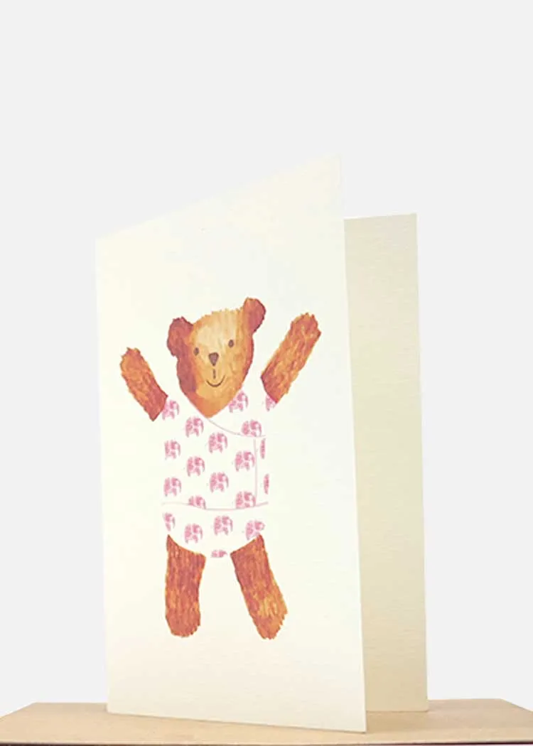 Greeting Card Bear HM Pink