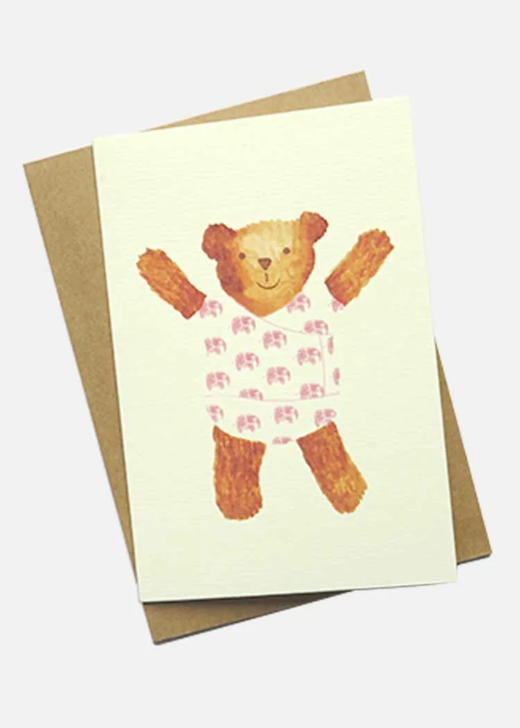 Greeting Card Bear HM Pink