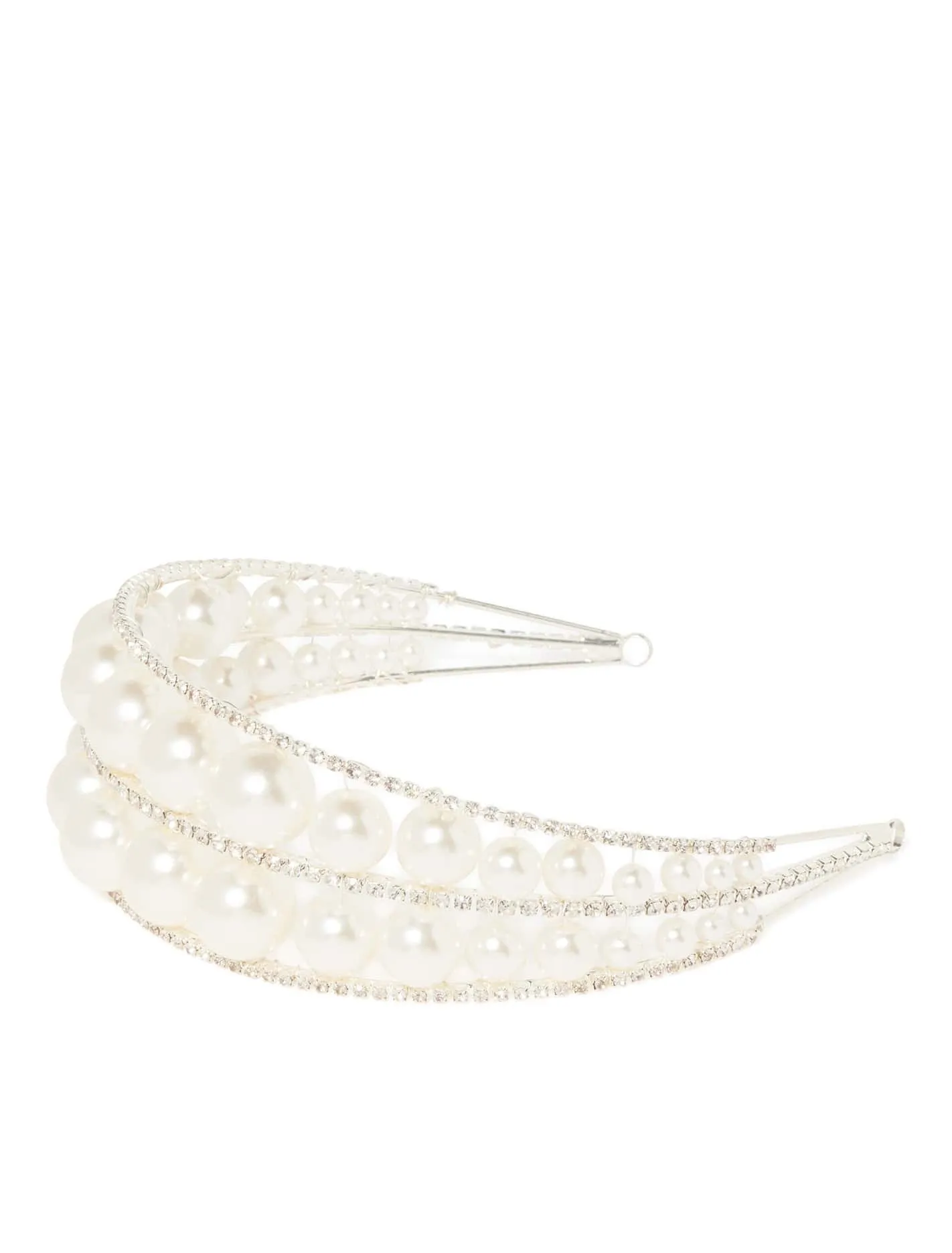 Harlow Double Pearl & Crystal Headband