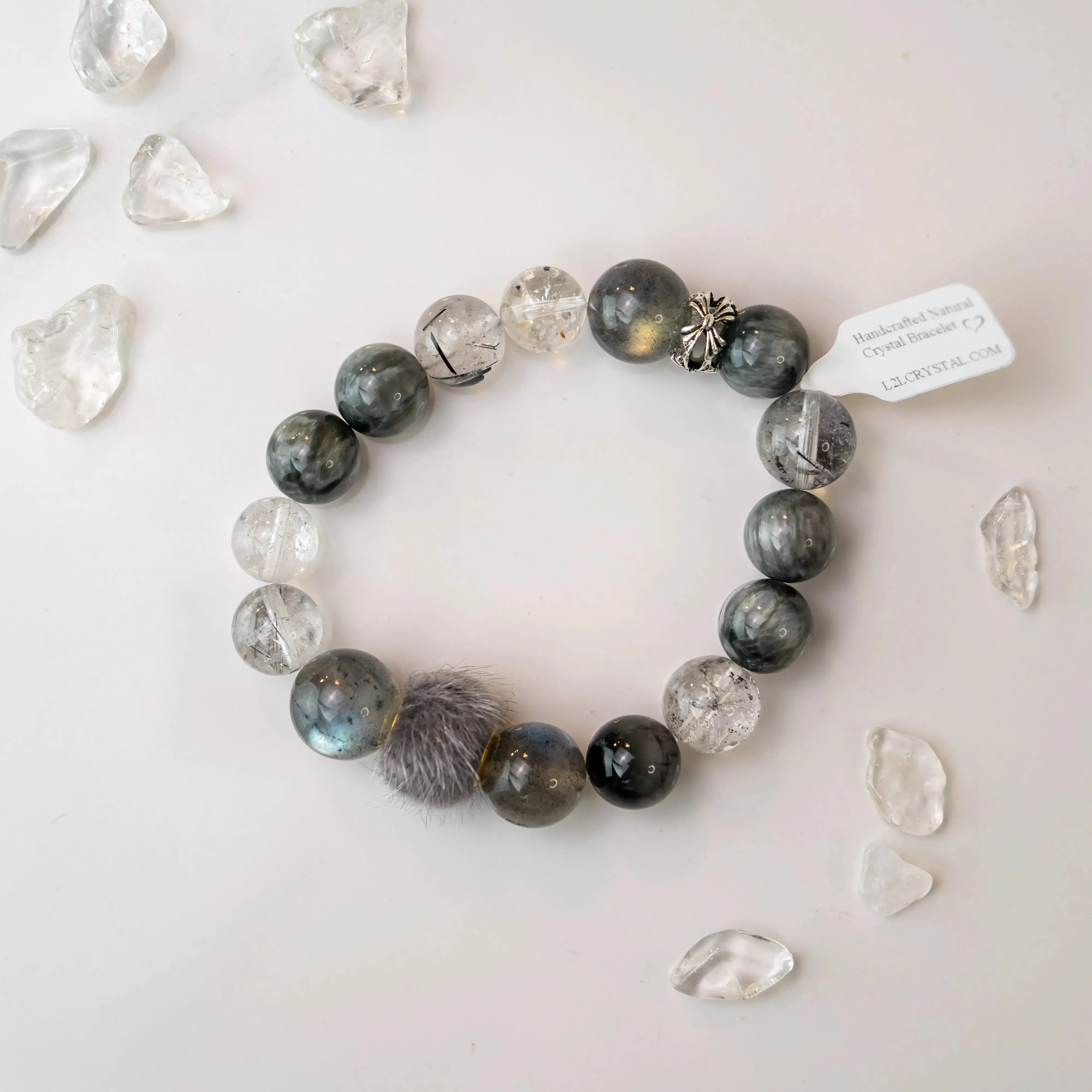 Herkimer Diamond Labradorite Eagle Eye Stone Bracelet