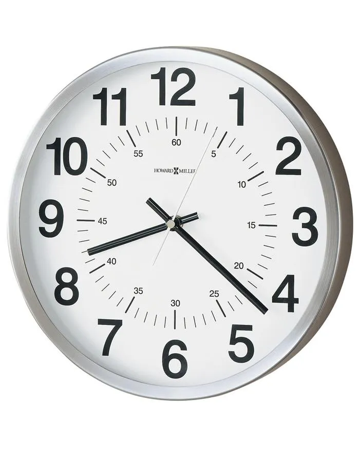 Howard Miller Easton Round Wall Clock - White Dial - Metal Frame