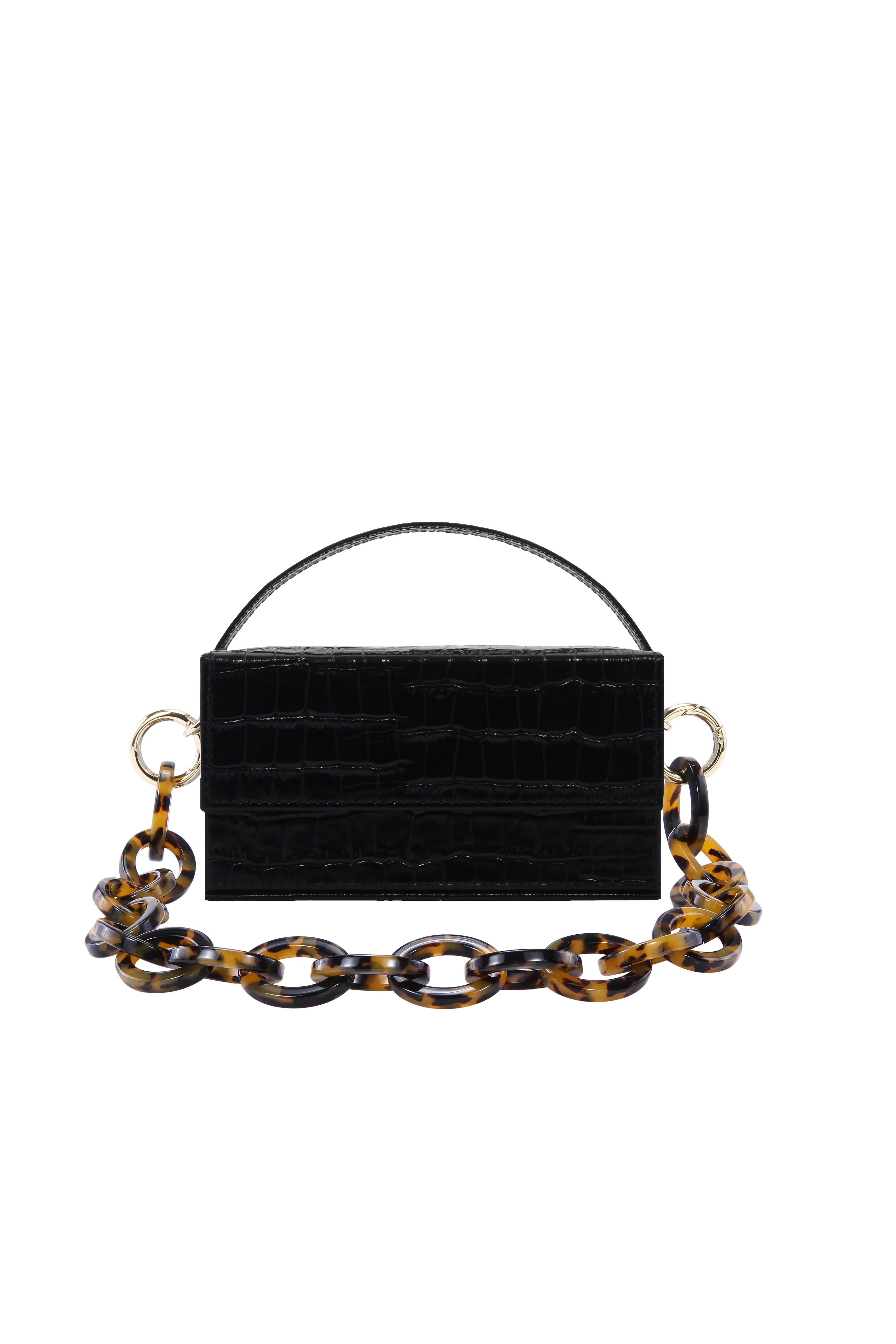 IDA Black Croc (Medium) with Chain