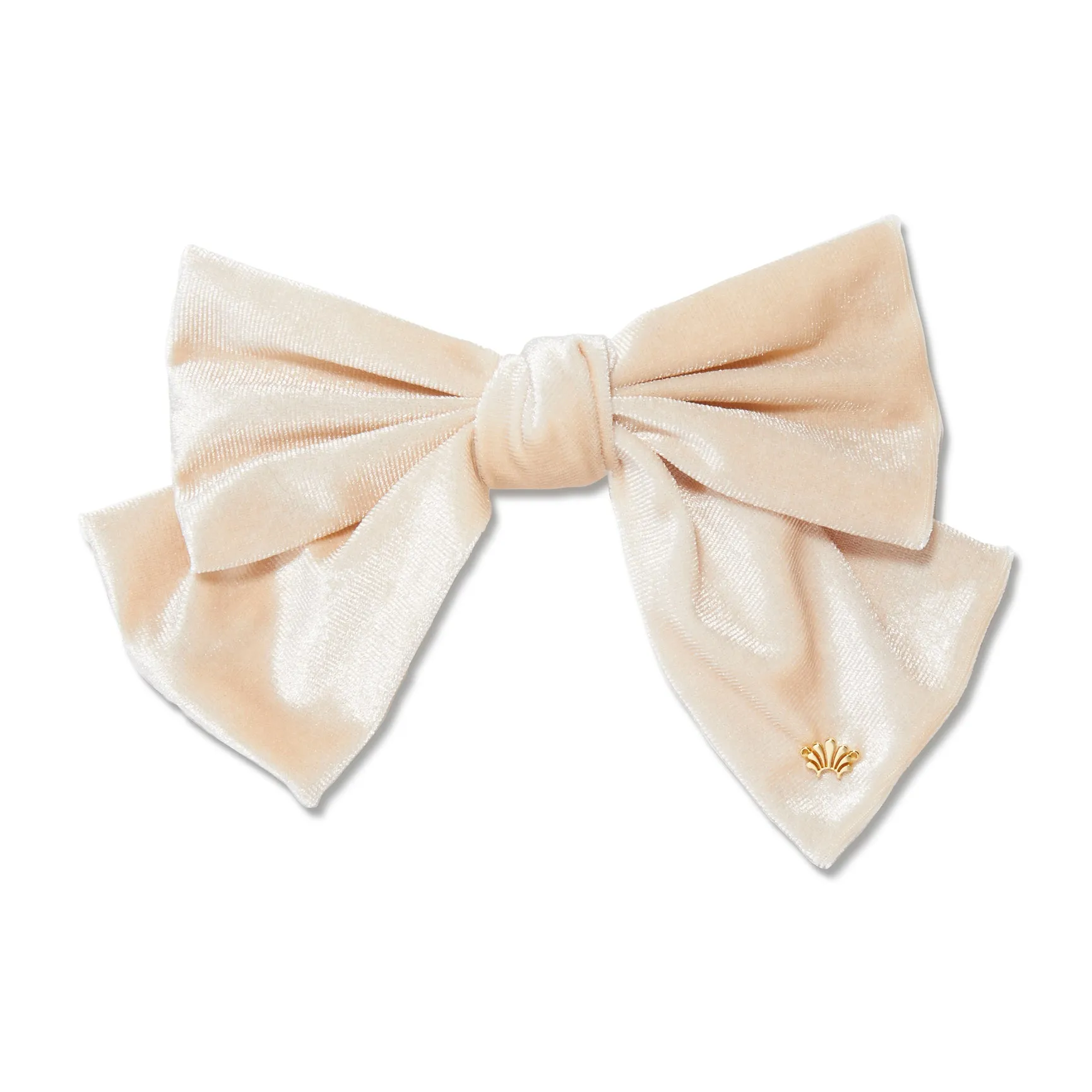 IVORY JUMBO VELVET BOW BARRETTE