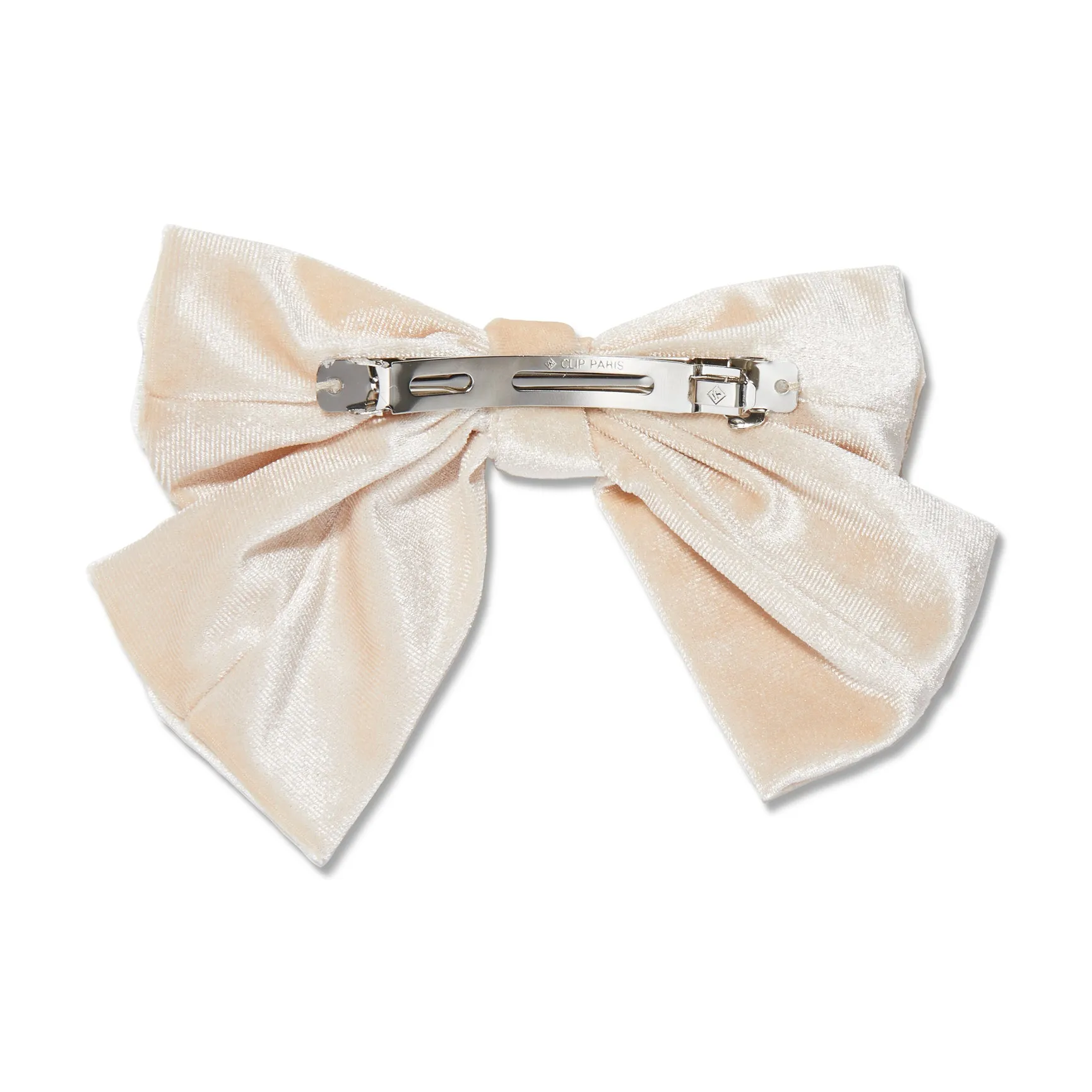 IVORY JUMBO VELVET BOW BARRETTE