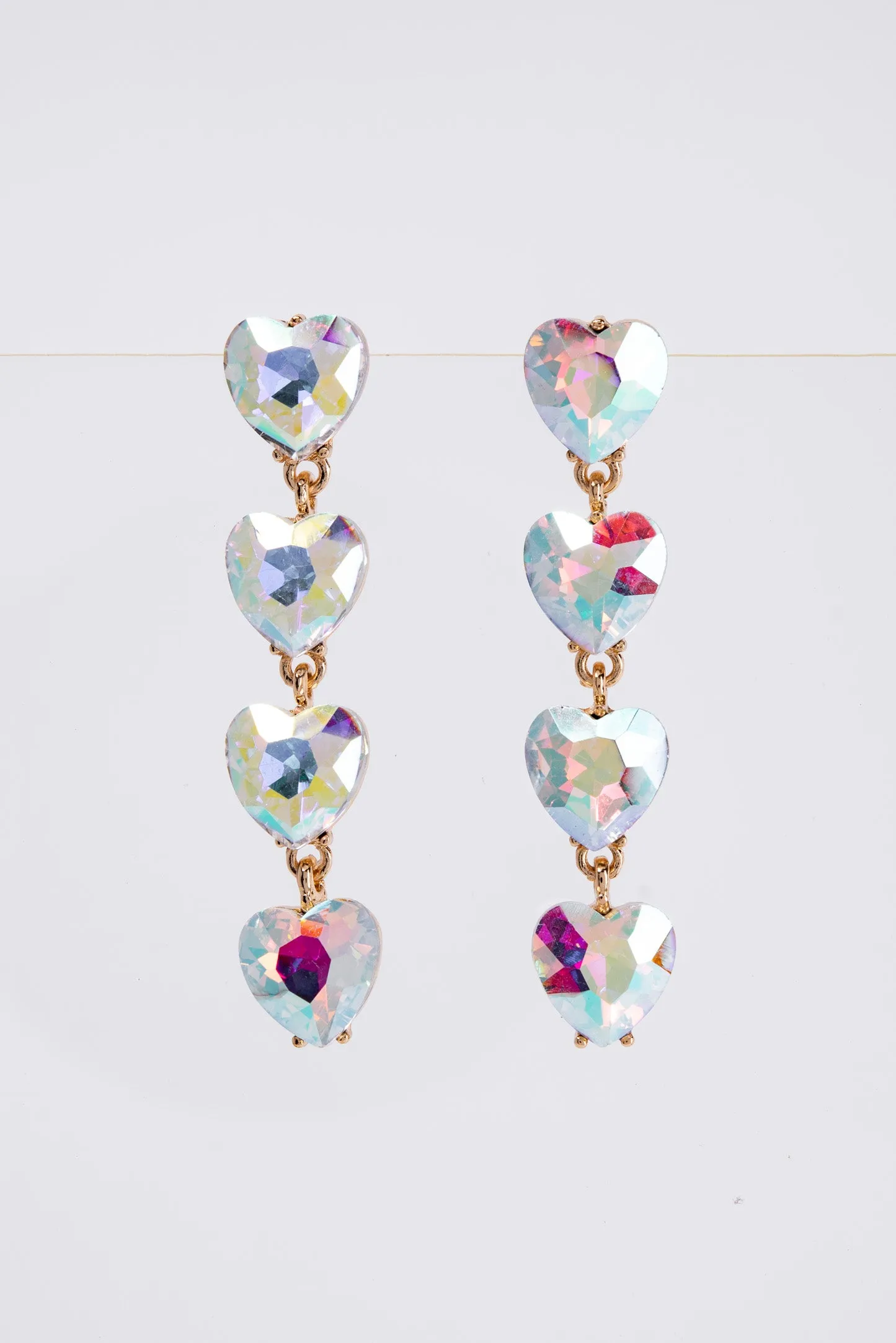 Jasmine 4-Tier Crystal Rhinestone Heart Shaped Earrings