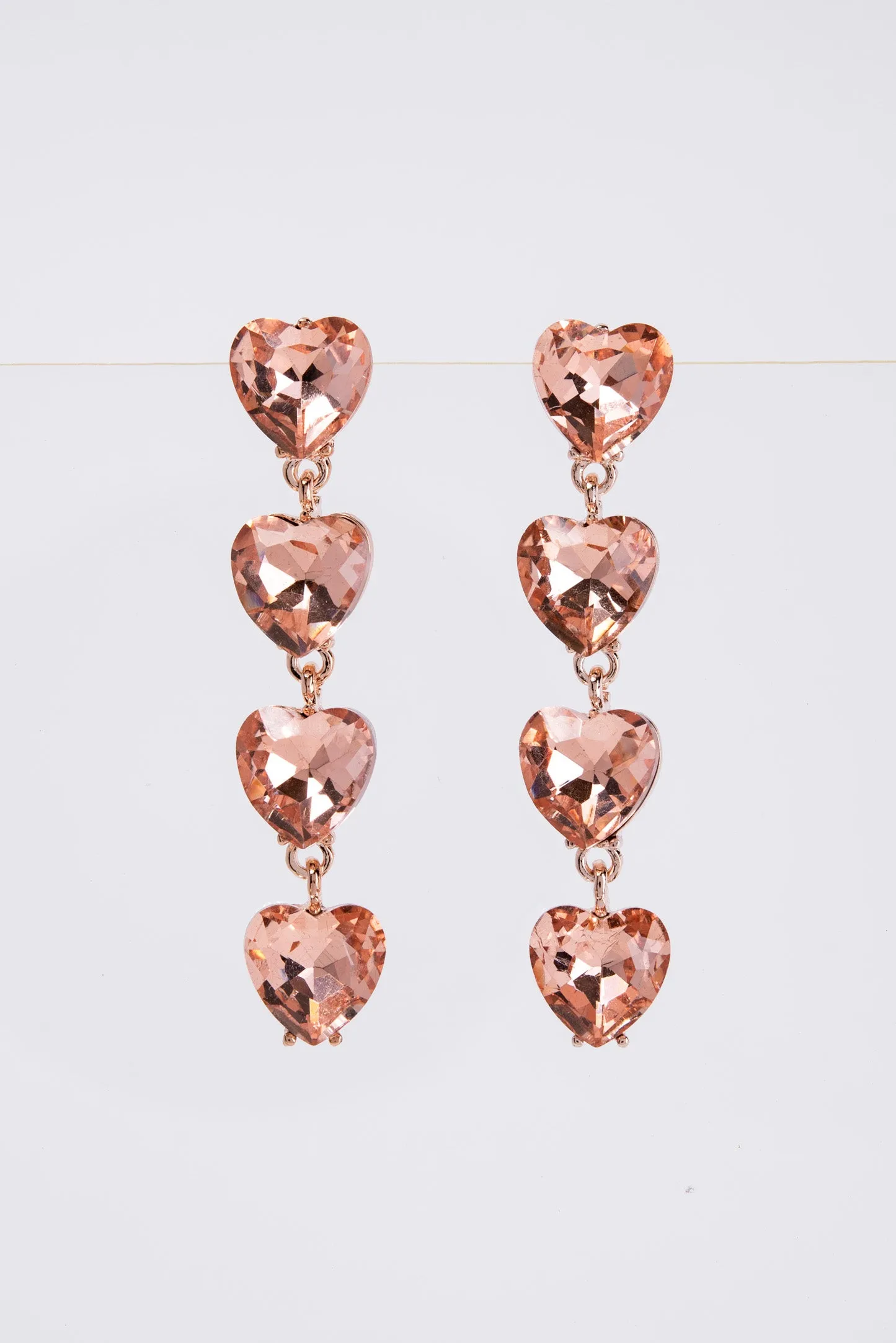 Jasmine 4-Tier Crystal Rhinestone Heart Shaped Earrings